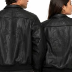 Supreme x Vanson Leathers Spiderman Black Leather Bomber Jacket Back