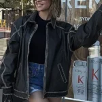 Sydney Sweeney Brown Leather Jacket