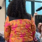 The Today Show Christiani Pitts Flower Puffer Jacket Back