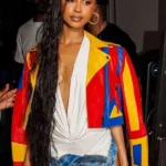 Tyla Maaya Berlin Multicolor Cropped Leather Jacket
