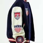 US Soccer x Jeff Hamilton Blue Wool Varsity Jacket