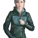Womens Armor Green Leather Jacket