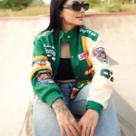 Womens Bandit Green Vintage Skoal Racing Jacket