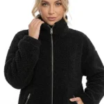 Womens Black Teddy Jacket