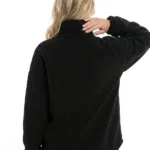 Womens Black Teddy Jacket Back