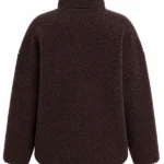 Womens Dark Brown Pile Teddy Jacket Back