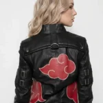 Womens Red Clouds Cloak Leather Jacket