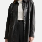 Womens Shirt Black Leather Jacket