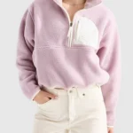 Yumiori Off Pink Front Fleece Jacket