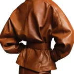 Zendaya Dune 3 Movie Premiere Brown Leather Jacket Back