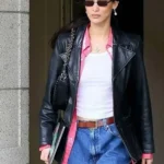 treet Style Bella Hadid Meeting Leather Jacket