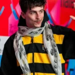 75th Berlinale Timothee Chalamet Yellow and Black Stripe Jacket