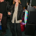 Afterparty 2026 Lily James Black Leather Jacket