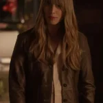 Alexandra Templer Only Murders in the Building Helga Heino Brown Leather Jacket