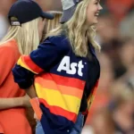 Astros Kate Upton Blue Stripe sweater