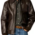 Aviator A2 Vintage Bomber Brown Leather Jacket