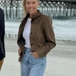 Battle on the Beach Sarah Baeumler Brown Suede Jacket