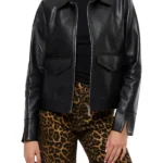 Black Shirt Womens Leather Jacket