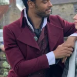 Bridgerton Simon Basset Maroon Velvet Tailcoat