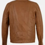 Brown Leather Biker Jacket Men’s Back
