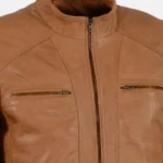 Brown Leather Biker Men’s Jacket