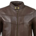 Cafe Racer Leather Brown Jacket