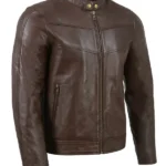 Cafe Racer Leather Brown Jacket Men