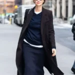 Caitriona Balfe Wool Dark Brown Coat