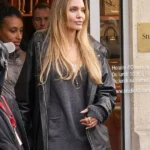 Couture Angelina Jolie 2026 Black Leather Coat