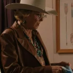 Dutton Ranch Annette Bening Brown Leather Blazer