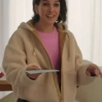 Fiona Love Of The Irish Shenae Grimes Off White Sherpa Hooded Jacket