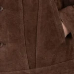 James Men’s Shirt Collar Dark Brown Trucker Jacket