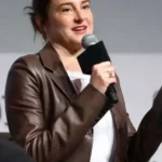 LA 2026 Shailene Woodley Brown Leather Coat
