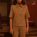 Mabel Mora Only Murders In The Building S05 Selena Gomez Houndstooth Polo Top