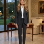 Melania Trump 2026 Pinstripe Suit