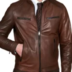 Men’s Chocolate Brown Biker Jacket