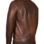 Men’s Chocolate Brown Biker Leather Jacket Back
