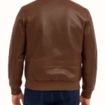 Men’s Plain A2 Brown Leather Bomber Jacket