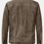 Men’s Suede Classic Brown Bomber Jacket Back
