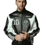 Messi & Kith Moto Black Leather Jacket