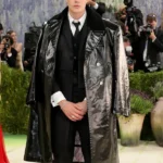 Met Gala 2026 Bill Skarsgard Black Leather Coat