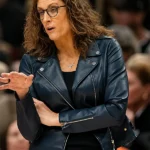 NBA Coach Stephanie White Black Biker Jacket