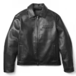 NYC Campaign Jungkook Front Black Leather Jacket