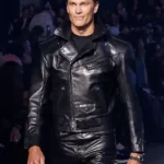 NYC Tom Brady Catwalk Black Leather Jacket