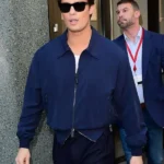 New York City 2026 Nicholas Galitzine Blue Bomber Jacket
