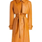 Only Murders in the Building Eva Longoria Brown Leather Trench Coat