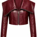 Rough Trade West Suki Waterhouse Burgundy Leather Jacket