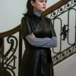 Selena Gomez Only Murders In The Building Mabel Mora Black Leather Coat