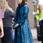 Selena Gomez Only Murders in the Building S05 Mabel Mora Blue Leather Coat