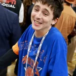 Timothee Chalamet 2026 NBA Finals Blue shirt